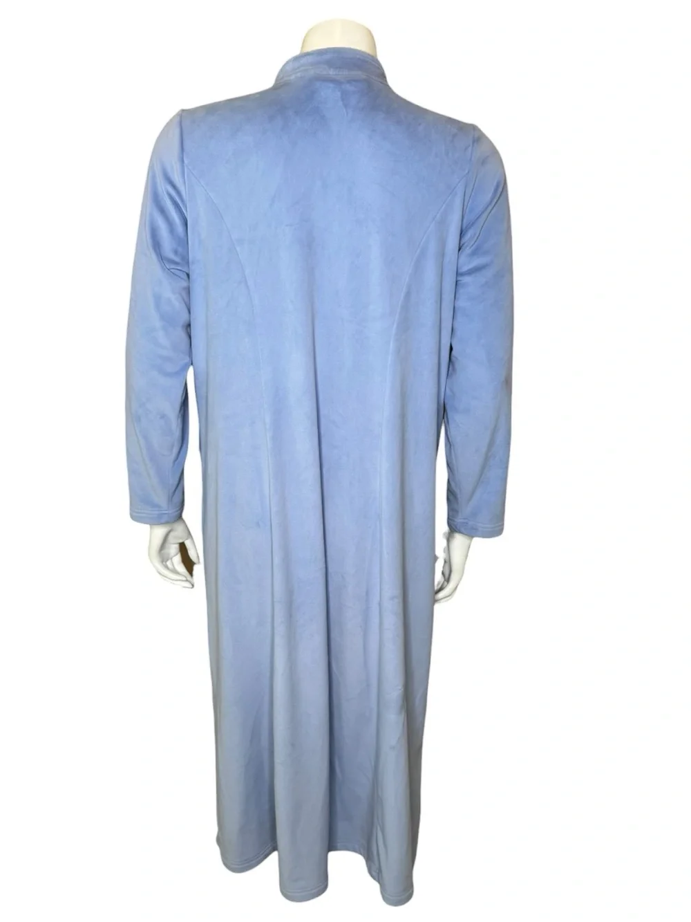 Soft Surroundings Zinfandel Zip Robe PS Petite Small Velour Pockets Blue